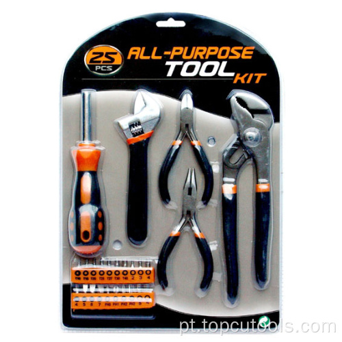 25 PCS Conjunto de ferramentas manuais domésticos (chaves de fenda, alicates)